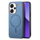 For Xiaomi Redmi Note 13 Pro+ Solid Color Retro Magsafe PU Back Cover Phone Case(Blue) - 1