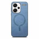 For Xiaomi Redmi Note 13 Pro+ Solid Color Retro Magsafe PU Back Cover Phone Case(Blue) - 3