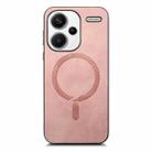 For Xiaomi Redmi Note 13 Pro+ Solid Color Retro Magsafe PU Back Cover Phone Case(Pink) - 3