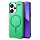 For Xiaomi Redmi Note 13 Pro+ Solid Color Retro Magsafe PU Back Cover Phone Case(Green) - 1