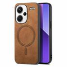 For Xiaomi Redmi Note 13 Pro+ Solid Color Retro Magsafe PU Back Cover Phone Case(Brown) - 1