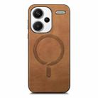 For Xiaomi Redmi Note 13 Pro+ Solid Color Retro Magsafe PU Back Cover Phone Case(Brown) - 3