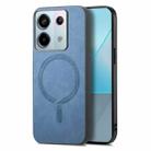 For Xiaomi Redmi Note 13 Pro 5G Solid Color Retro Magsafe PU Back Cover Phone Case(Blue) - 1