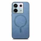For Xiaomi Redmi Note 13 Pro 5G Solid Color Retro Magsafe PU Back Cover Phone Case(Blue) - 3