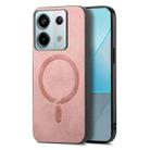 For Xiaomi Redmi Note 13 Pro 5G Solid Color Retro Magsafe PU Back Cover Phone Case(Pink) - 1