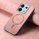 For Xiaomi Redmi Note 13 Pro 5G Solid Color Retro Magsafe PU Back Cover Phone Case(Pink) - 2