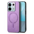 For Xiaomi Redmi Note 13 Pro 5G Solid Color Retro Magsafe PU Back Cover Phone Case(Purple) - 1
