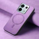 For Xiaomi Redmi Note 13 Pro 5G Solid Color Retro Magsafe PU Back Cover Phone Case(Purple) - 2