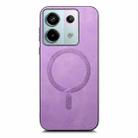 For Xiaomi Redmi Note 13 Pro 5G Solid Color Retro Magsafe PU Back Cover Phone Case(Purple) - 3