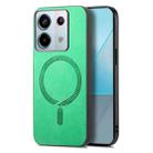 For Xiaomi Redmi Note 13 Pro 5G Solid Color Retro Magsafe PU Back Cover Phone Case(Green) - 1