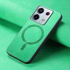 For Xiaomi Redmi Note 13 Pro 5G Solid Color Retro Magsafe PU Back Cover Phone Case(Green) - 2