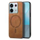 For Xiaomi Redmi Note 13 Pro 5G Solid Color Retro Magsafe PU Back Cover Phone Case(Brown) - 1