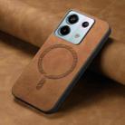 For Xiaomi Redmi Note 13 Pro 5G Solid Color Retro Magsafe PU Back Cover Phone Case(Brown) - 2