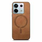 For Xiaomi Redmi Note 13 Pro 5G Solid Color Retro Magsafe PU Back Cover Phone Case(Brown) - 3