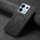 For Xiaomi Redmi Note 13 Pro 5G Solid Color Retro Magsafe PU Back Cover Phone Case(Black) - 2