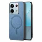 For Xiaomi Redmi K60 Ultra Solid Color Retro Magsafe PU Back Cover Phone Case(Blue) - 1