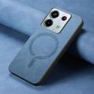 For Xiaomi Redmi Note 12 Turbo Solid Color Retro Magsafe PU Back Cover Phone Case(Blue) - 2