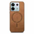 For Xiaomi Redmi Note 12 Turbo Solid Color Retro Magsafe PU Back Cover Phone Case(Brown) - 3