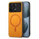 For Xiaomi Redmi K70E /Poco X6 Pro 5G Solid Color Retro Magsafe PU Back Cover Phone Case(Yellow) - 1