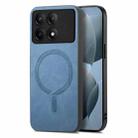 For Xiaomi Redmi K70E /Poco X6 Pro 5G Solid Color Retro Magsafe PU Back Cover Phone Case(Blue) - 1