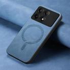 For Xiaomi Redmi K70E /Poco X6 Pro 5G Solid Color Retro Magsafe PU Back Cover Phone Case(Blue) - 2