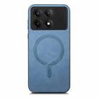 For Xiaomi Redmi K70E /Poco X6 Pro 5G Solid Color Retro Magsafe PU Back Cover Phone Case(Blue) - 3