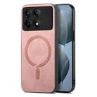 For Xiaomi Redmi K70E /Poco X6 Pro 5G Solid Color Retro Magsafe PU Back Cover Phone Case(Pink) - 1