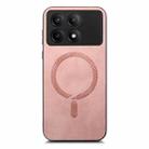 For Xiaomi Redmi K70E /Poco X6 Pro 5G Solid Color Retro Magsafe PU Back Cover Phone Case(Pink) - 3