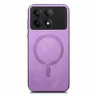 For Xiaomi Redmi K70E /Poco X6 Pro 5G Solid Color Retro Magsafe PU Back Cover Phone Case(Purple) - 3