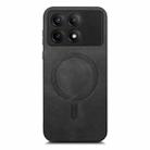 For Xiaomi Redmi K70E /Poco X6 Pro 5G Solid Color Retro Magsafe PU Back Cover Phone Case(Black) - 3