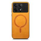 For Xiaomi Redmi K70 / K70 Pro 5G Solid Color Retro Magsafe PU Back Cover Phone Case(Yellow) - 3