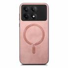 For Xiaomi Redmi K70 / K70 Pro 5G Solid Color Retro Magsafe PU Back Cover Phone Case(Pink) - 3