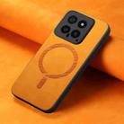 For Xiaomi 13T / 13T Pro Solid Color Retro Magsafe PU Back Cover Phone Case(Yellow) - 2