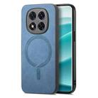 For Xiaomi Redmi Note 14 Pro+ 5G Solid Color Retro Magsafe PU Back Cover Phone Case(Blue) - 1