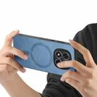 For Xiaomi Redmi Note 14 Pro+ 5G Solid Color Retro Magsafe PU Back Cover Phone Case(Blue) - 3