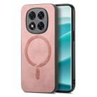 For Xiaomi Redmi Note 14 Pro+ 5G Solid Color Retro Magsafe PU Back Cover Phone Case(Pink) - 1