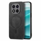 For Xiaomi Redmi Note 14 Pro+ 5G Solid Color Retro Magsafe PU Back Cover Phone Case(Black) - 1