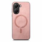 For Redmi Turbo 4 Solid Color Retro Magsafe PU Back Cover Phone Case(Pink) - 2