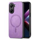 For Redmi Turbo 4 Solid Color Retro Magsafe PU Back Cover Phone Case(Purple) - 1
