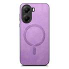 For Redmi Turbo 4 Solid Color Retro Magsafe PU Back Cover Phone Case(Purple) - 2