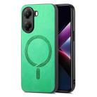 For Redmi Turbo 4 Solid Color Retro Magsafe PU Back Cover Phone Case(Green) - 1