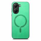 For Redmi Turbo 4 Solid Color Retro Magsafe PU Back Cover Phone Case(Green) - 2