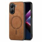 For Redmi Turbo 4 Solid Color Retro Magsafe PU Back Cover Phone Case(Brown) - 1