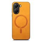 For Xiaomi Poco X7 Pro Solid Color Retro Magsafe PU Back Cover Phone Case(Yellow) - 2