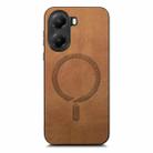 For Xiaomi Poco X7 Pro Solid Color Retro Magsafe PU Back Cover Phone Case(Brown) - 2