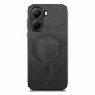 For Xiaomi Poco X7 Pro Solid Color Retro Magsafe PU Back Cover Phone Case(Black) - 2