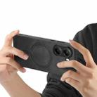 For Xiaomi Poco X7 Pro Solid Color Retro Magsafe PU Back Cover Phone Case(Black) - 3