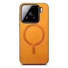 For Xiaomi 15 Solid Color Retro Magsafe PU Back Cover Phone Case(Yellow) - 2