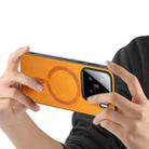 For Xiaomi 15 Solid Color Retro Magsafe PU Back Cover Phone Case(Yellow) - 3