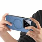 For Xiaomi 15 Solid Color Retro Magsafe PU Back Cover Phone Case(Blue) - 3